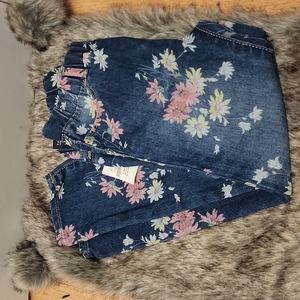 Toddler Girl's Floral Pull-on Jeans